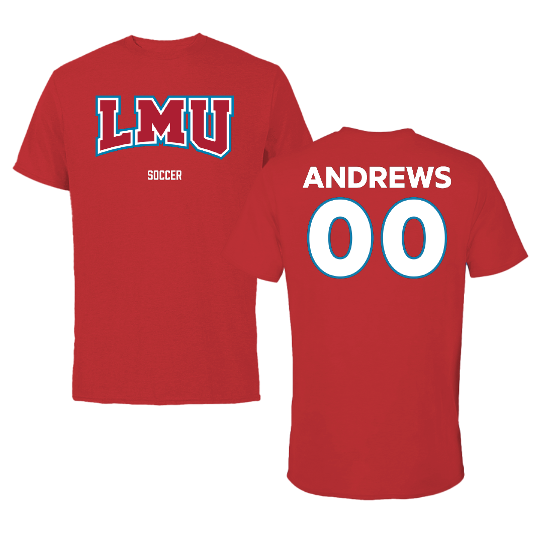Loyola Marymount University Soccer (W) Red Performance Tee - #00 Elena Andrews