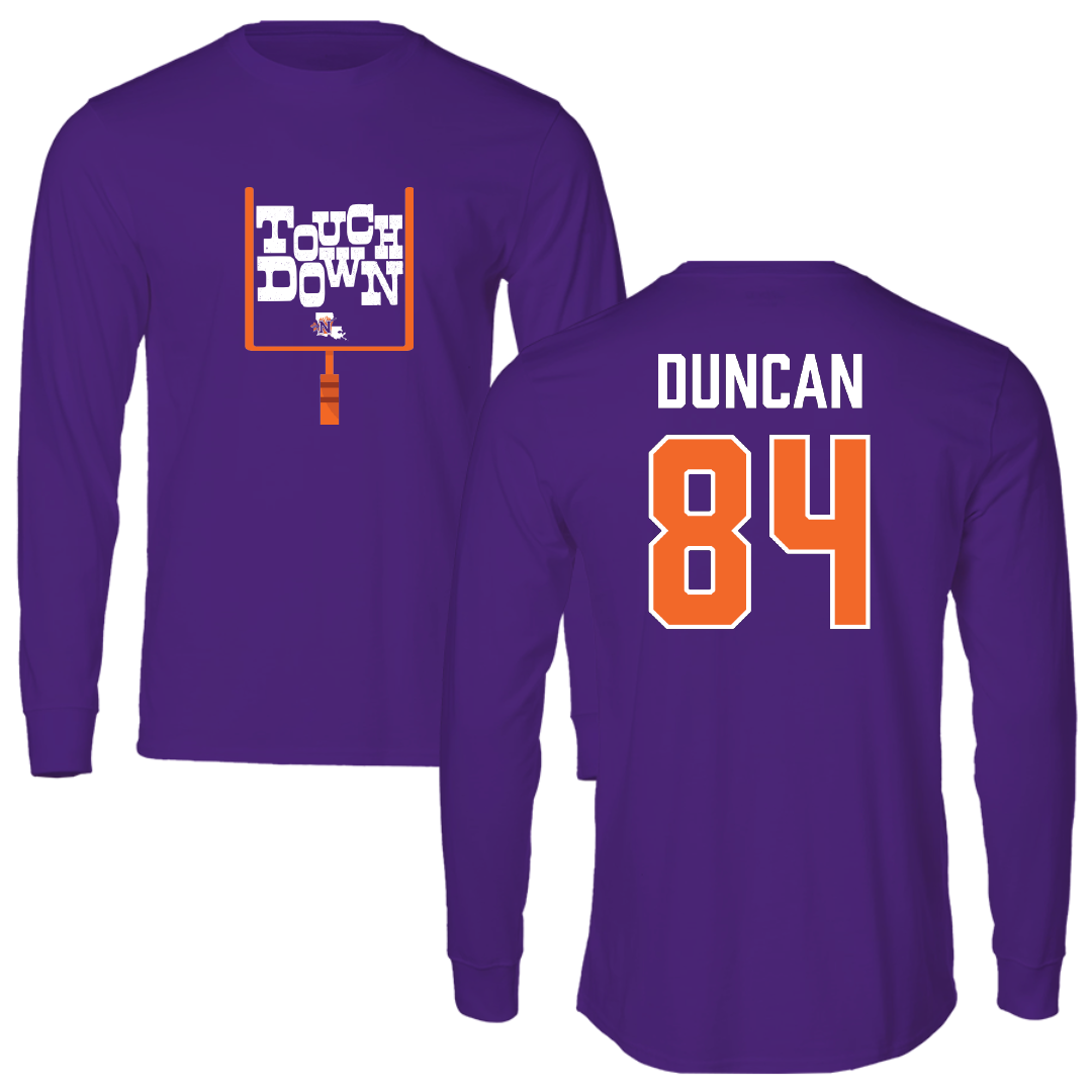 Northwestern State University Football Purple Touchdown Long Sleeve - #84 Jimmie Duncan
