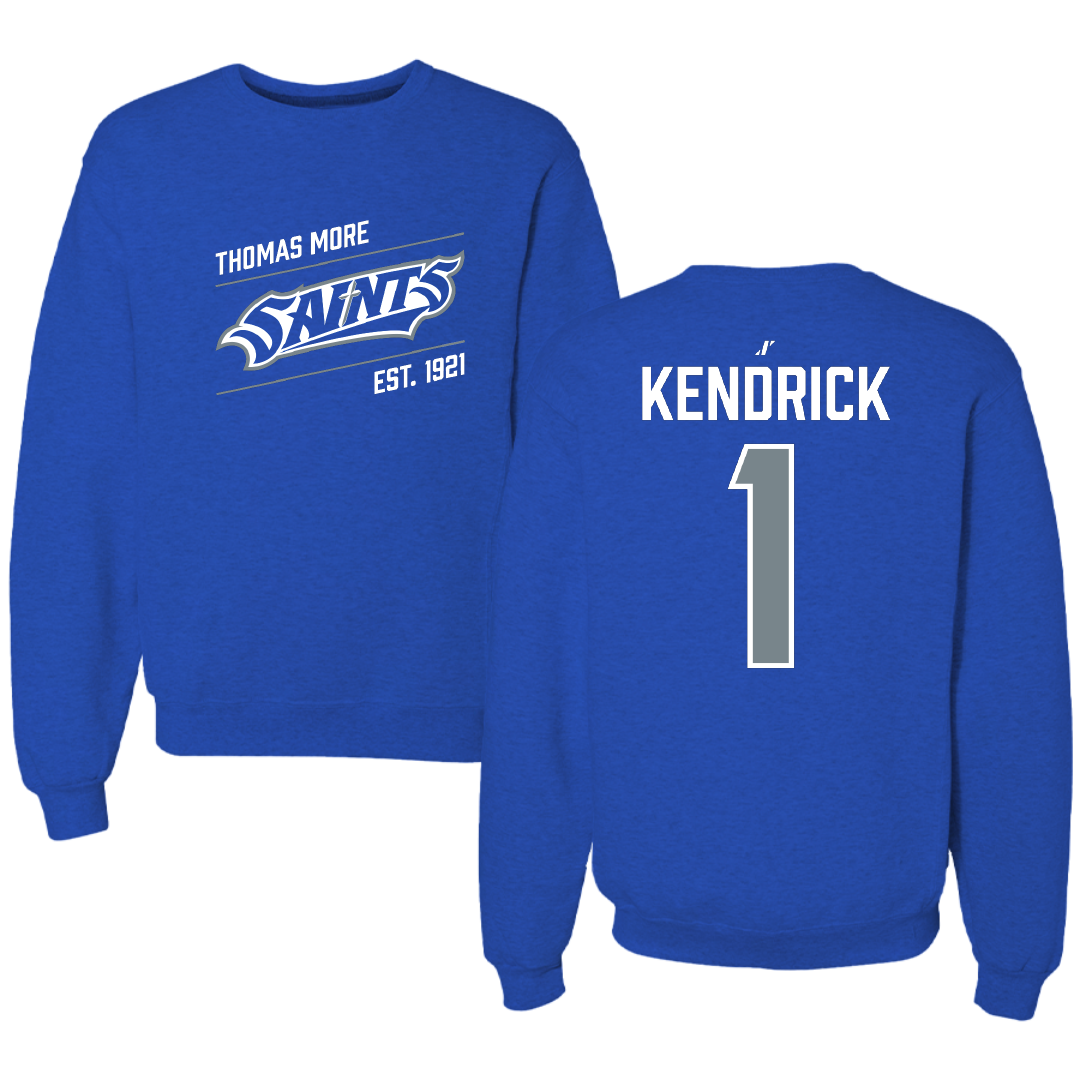 Thomas More University Soccer Blue General Crewneck - #1 Andrew Kendrick