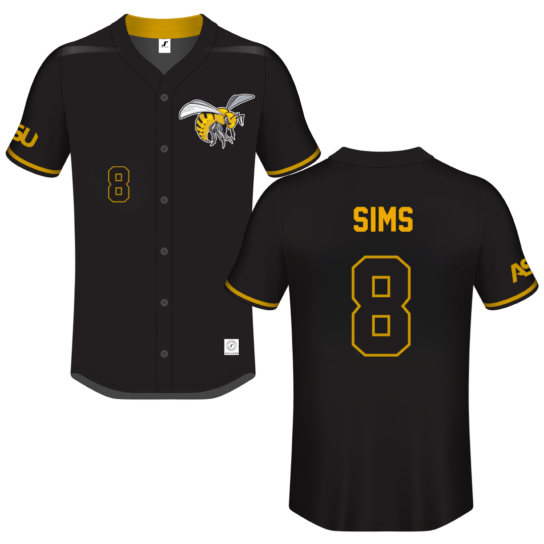 Alabama State University Black Button-Down Jersey - #8 Talee Sims