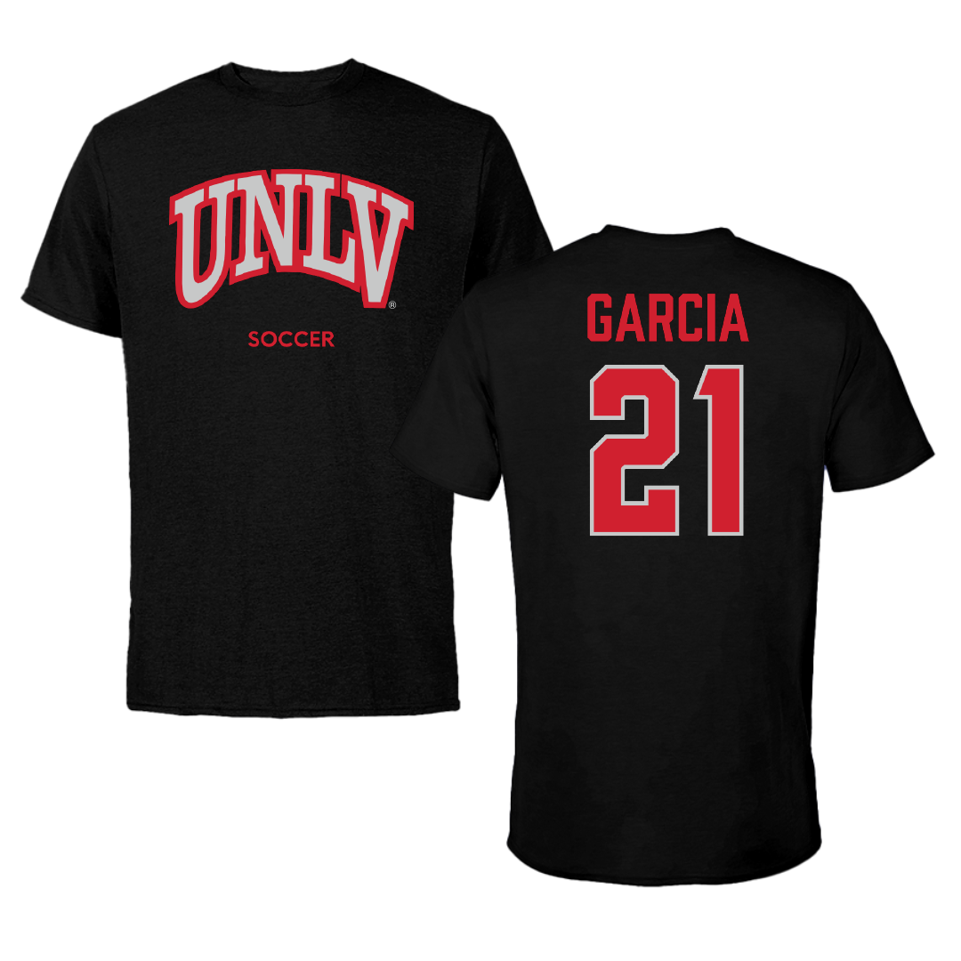 University of Nevada-Las Vegas Soccer (W) Black Tee - #21 Felicity Garcia