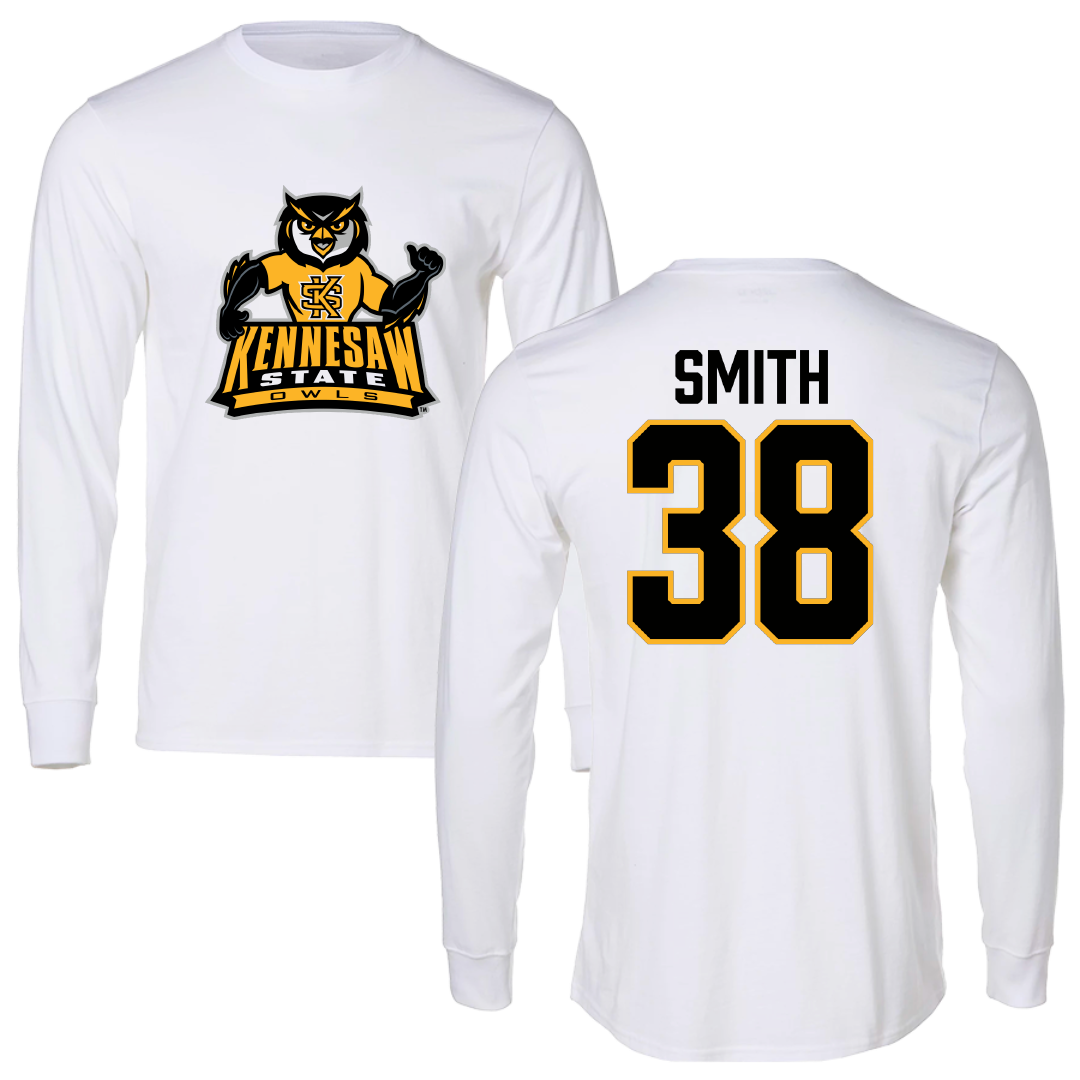 Kennesaw State University Baseball White Long Sleeve - #38 Adonis Smith