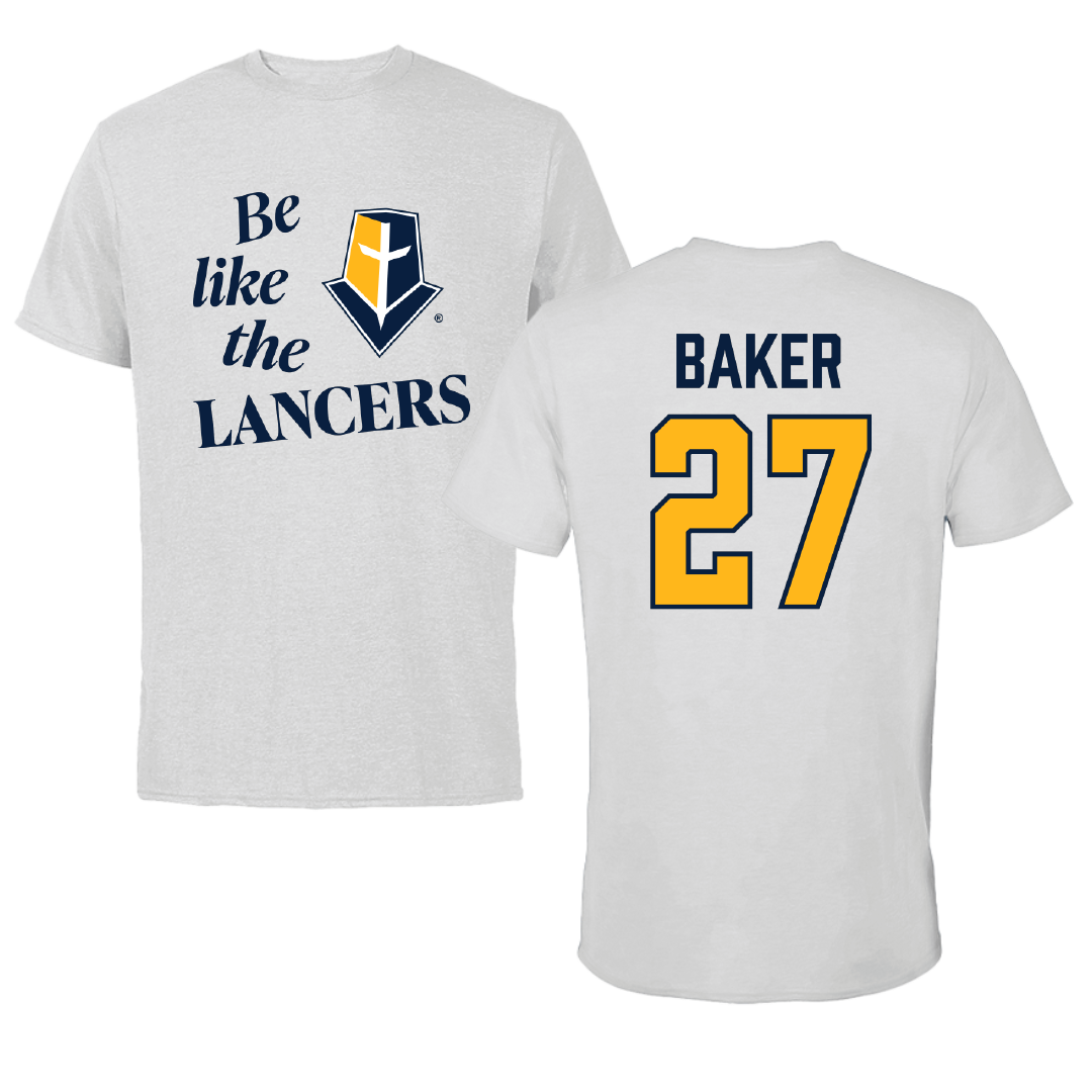 Mount Marty University Soccer Light Gray Be Like Us Performance Tee - #27 Nolan Baker