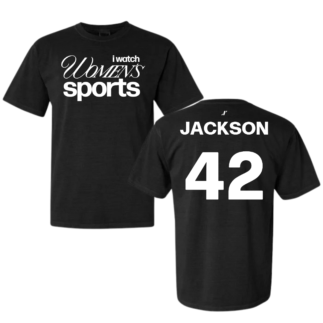 Jackson State University Softball Black WHM Comfort Colors Tee - #42 Jace Jackson