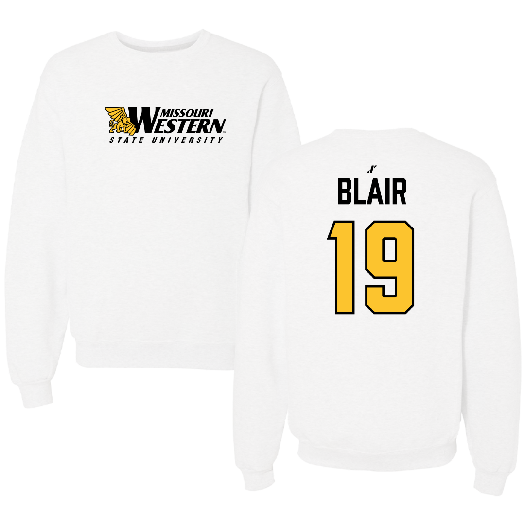 Missouri Western State University Softball White Crewneck - #19 Maddy Blair