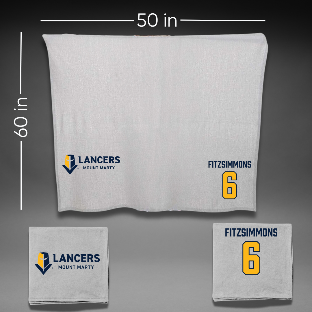 Mount Marty University Baseball Gray Blanket - #6 Tristan Fitzsimmons