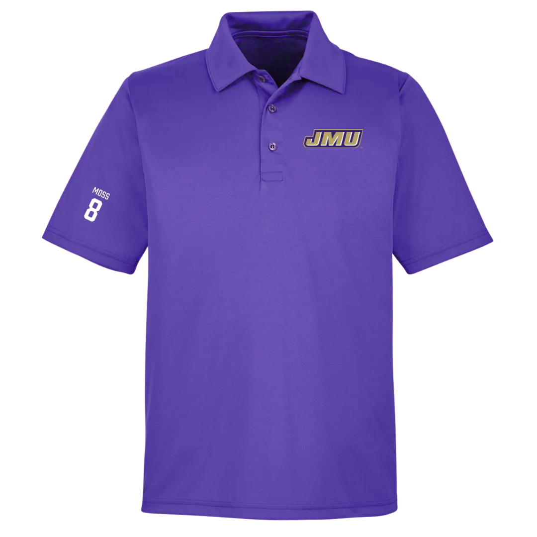 James Madison University Football Purple Polo - #8 Max Moss