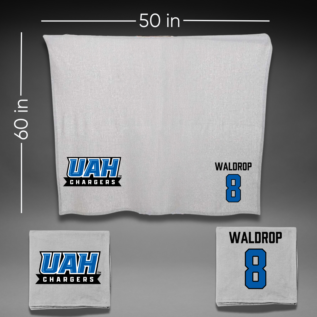 Huntsville Baseball Gray Blanket - #8 Gunnar Waldrop