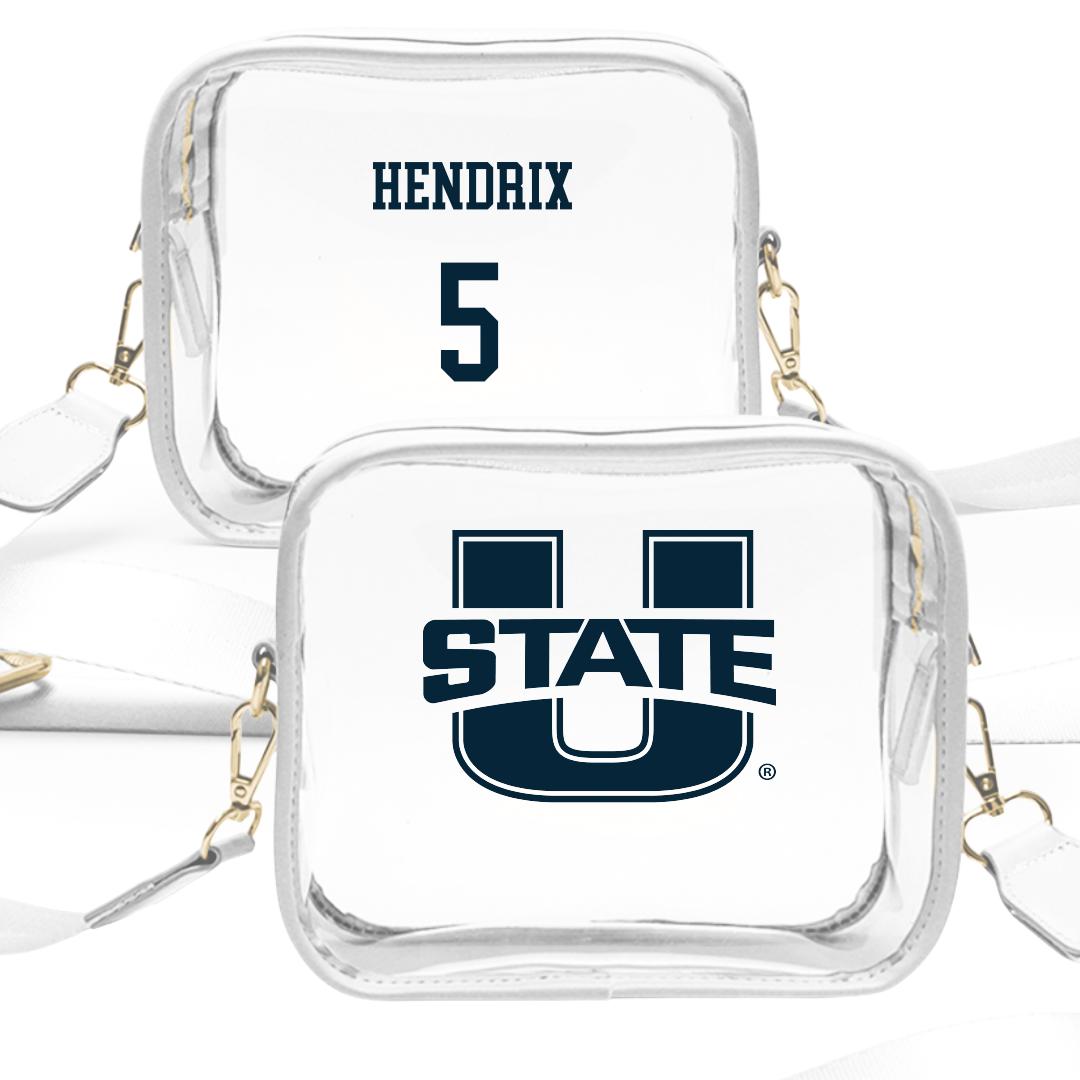 Utah State University Soccer (W) White Clear Stadium Bag - #5 Ellie Hendrix