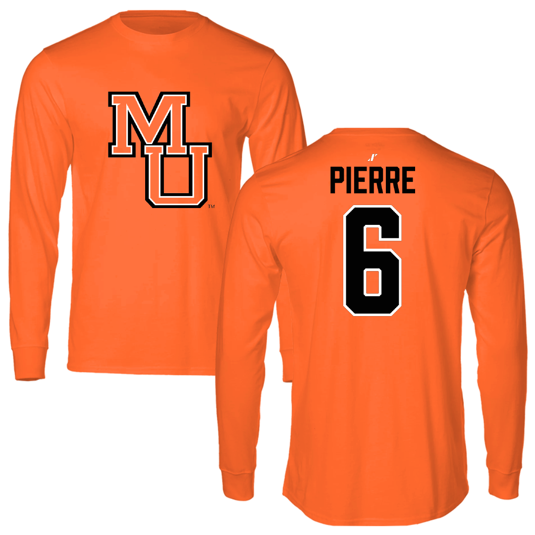 Mercer University Football Orange Performance Long Sleeve - #6 Kims Pierre