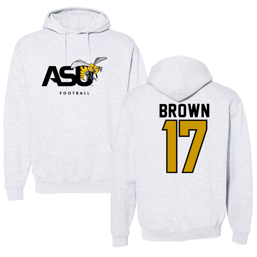 Alabama State University Flag Football Gray Hoodie - #17 Calvri Brown