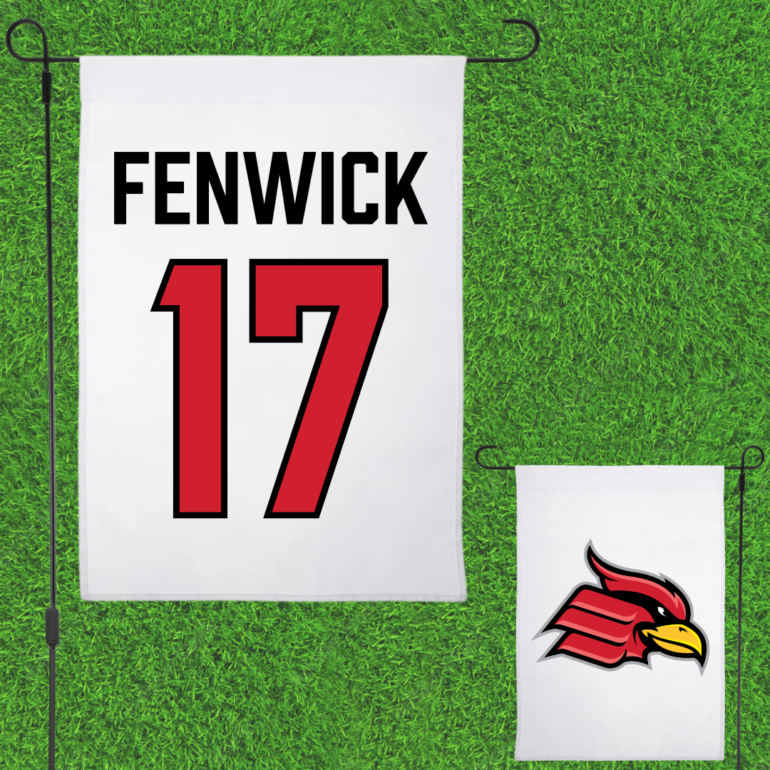 Wheeling University Baseball White Garden Flag - #17 Mason Fenwick