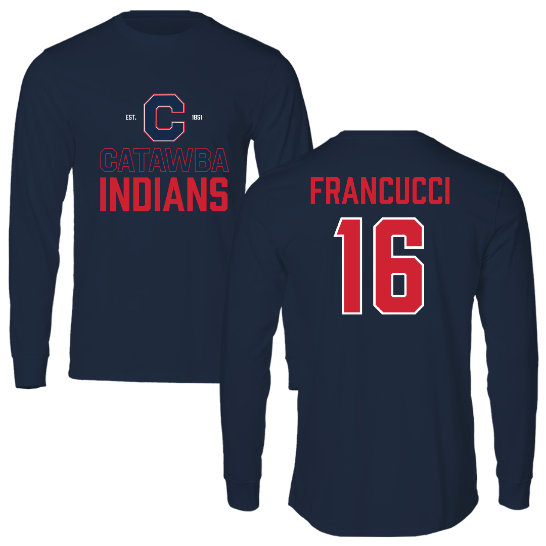 Catawba College Soccer Navy General Performance Long Sleeve - #16 Fabio Francucci