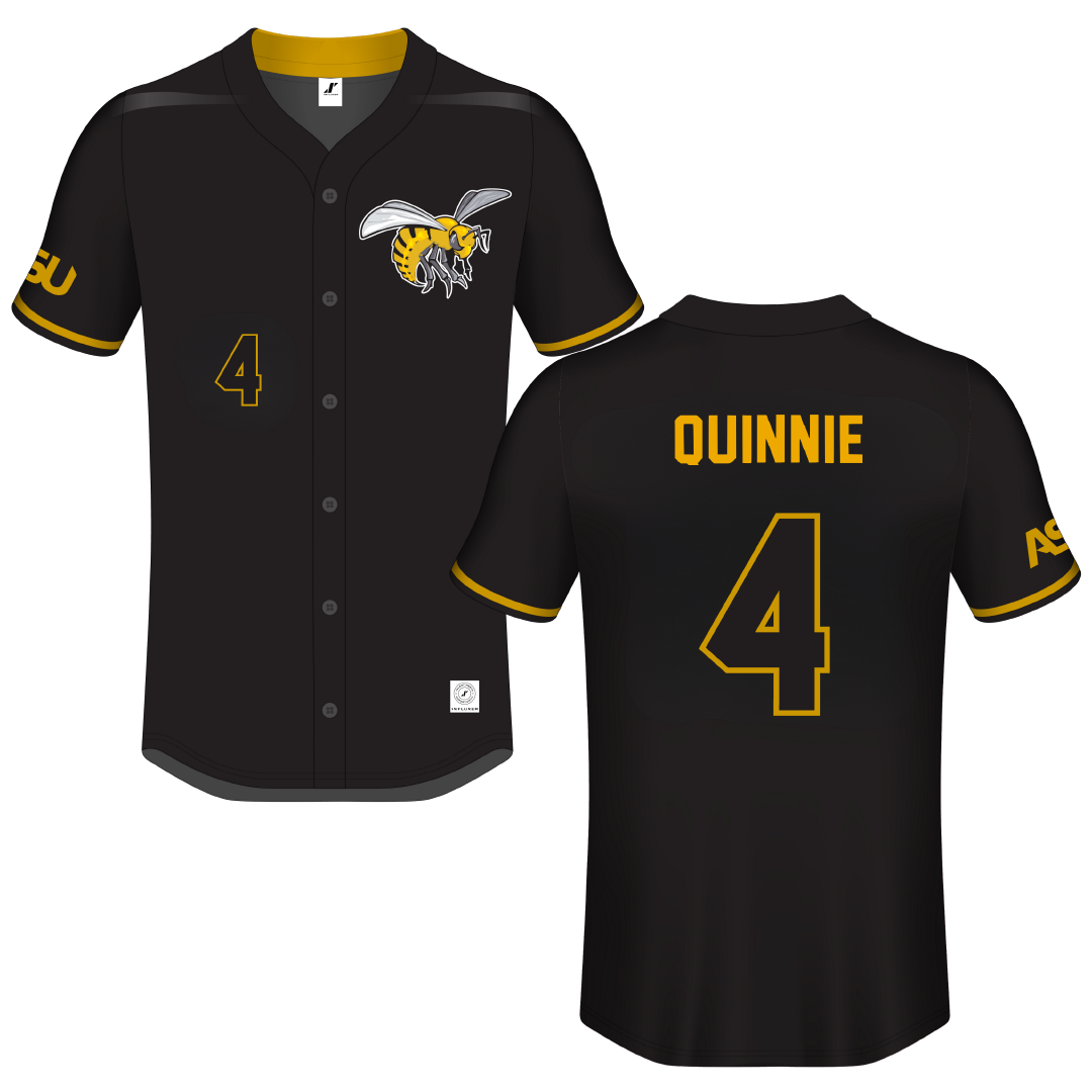 Alabama State University Black Button-Down Jersey - #4 Mason Quinnie