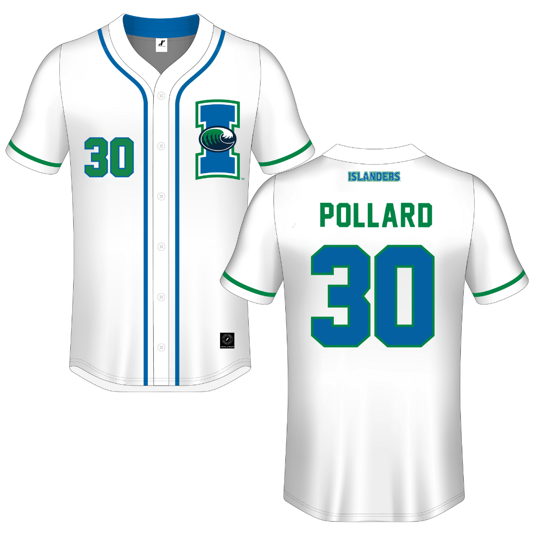 Texas A&M University-Corpus Christi White Button-Down Jersey - #30 Pearson Pollard