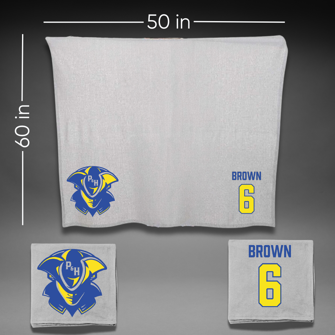 Patrick & Henry Community College Softball Gray Blanket - #6 Laura Brown