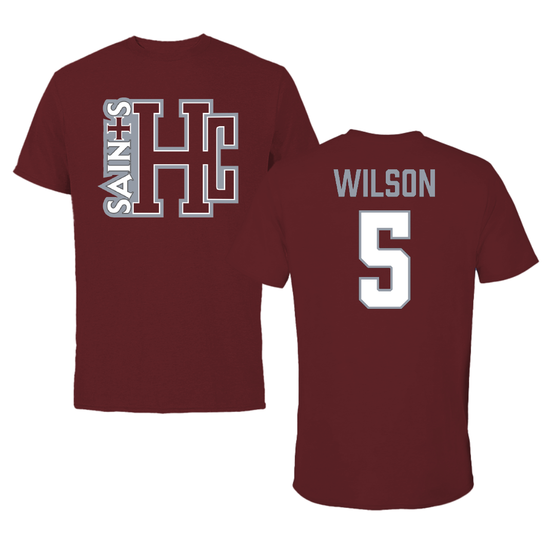 Holy Cross College Basketball (M) Maroon Performance Tee - #5 Joaquin Wilson