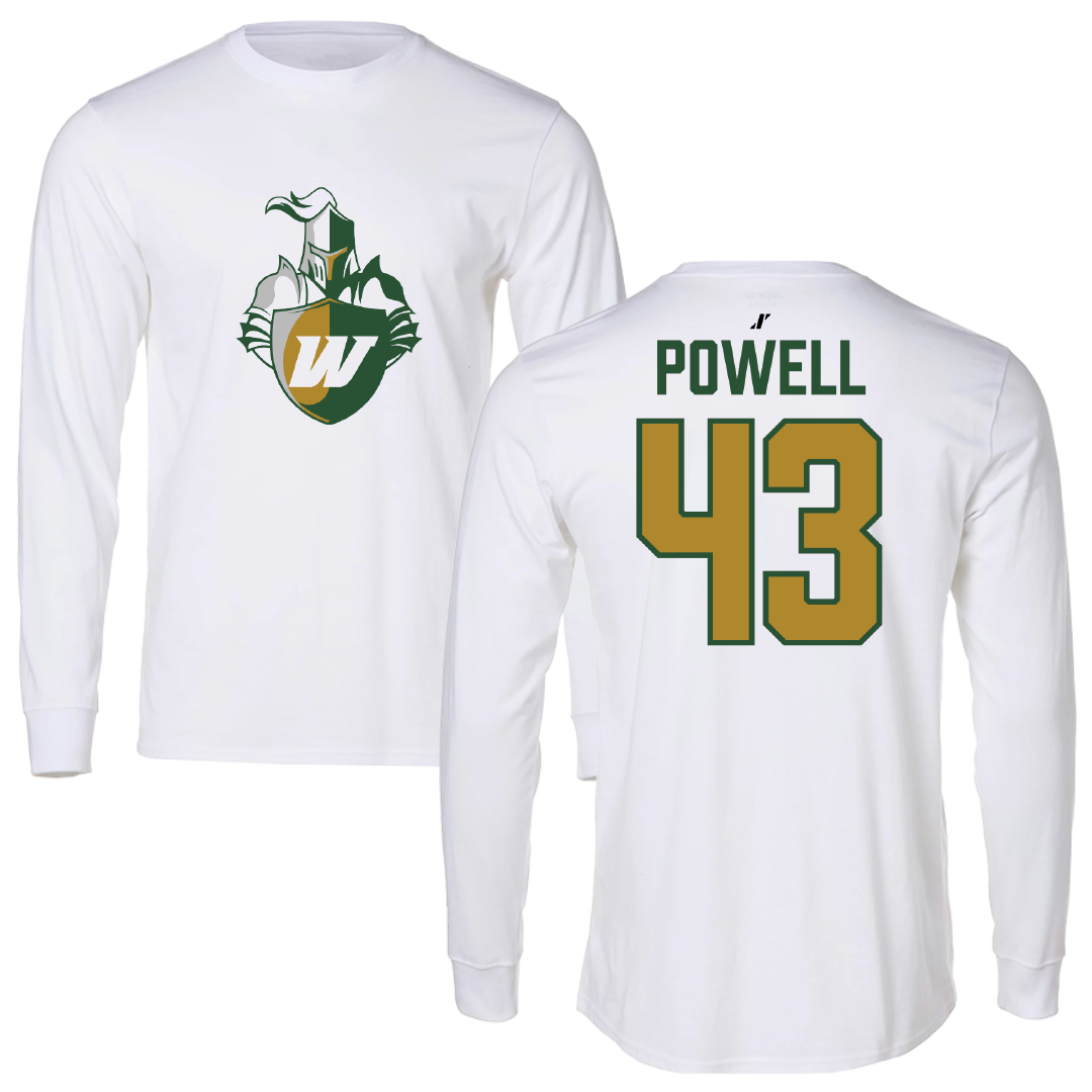 Webber International University Softball White Performance Long Sleeve - #43 Caidyn Powell