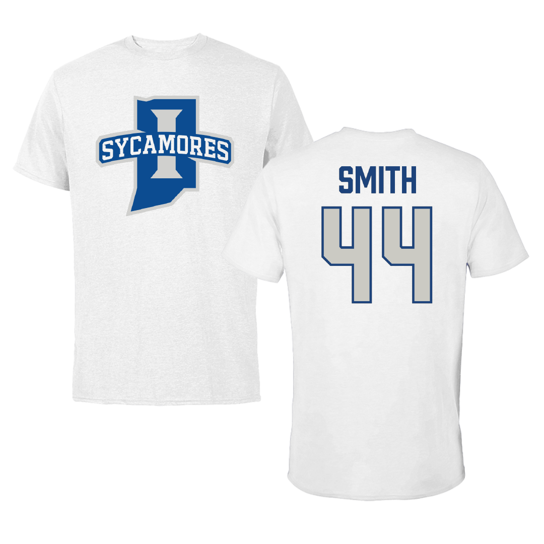 Indiana State University Football White Performance Tee - #44 Tysen Smith