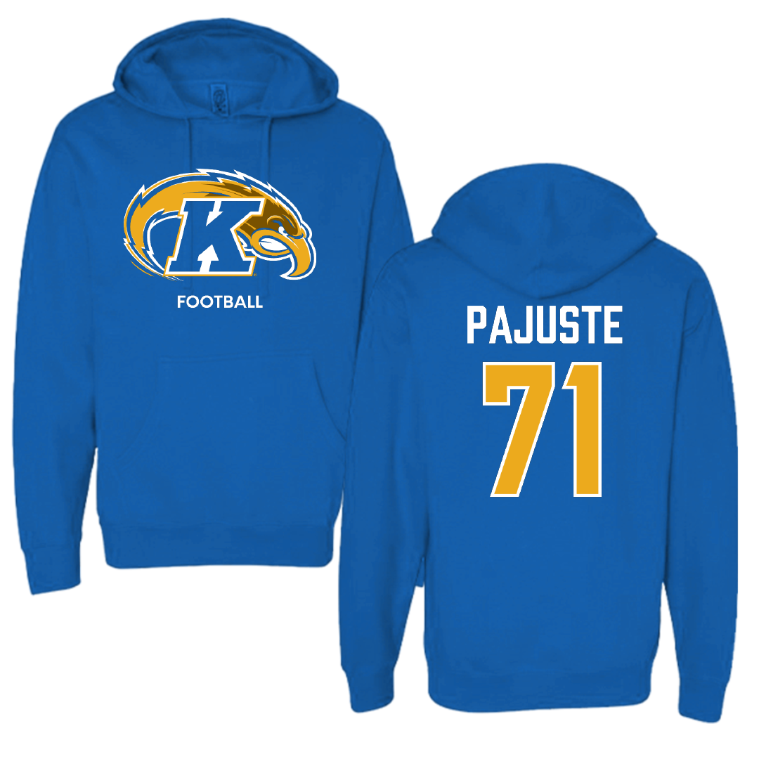 Kent State University Football Blue Hoodie - #71 Matt Pajuste