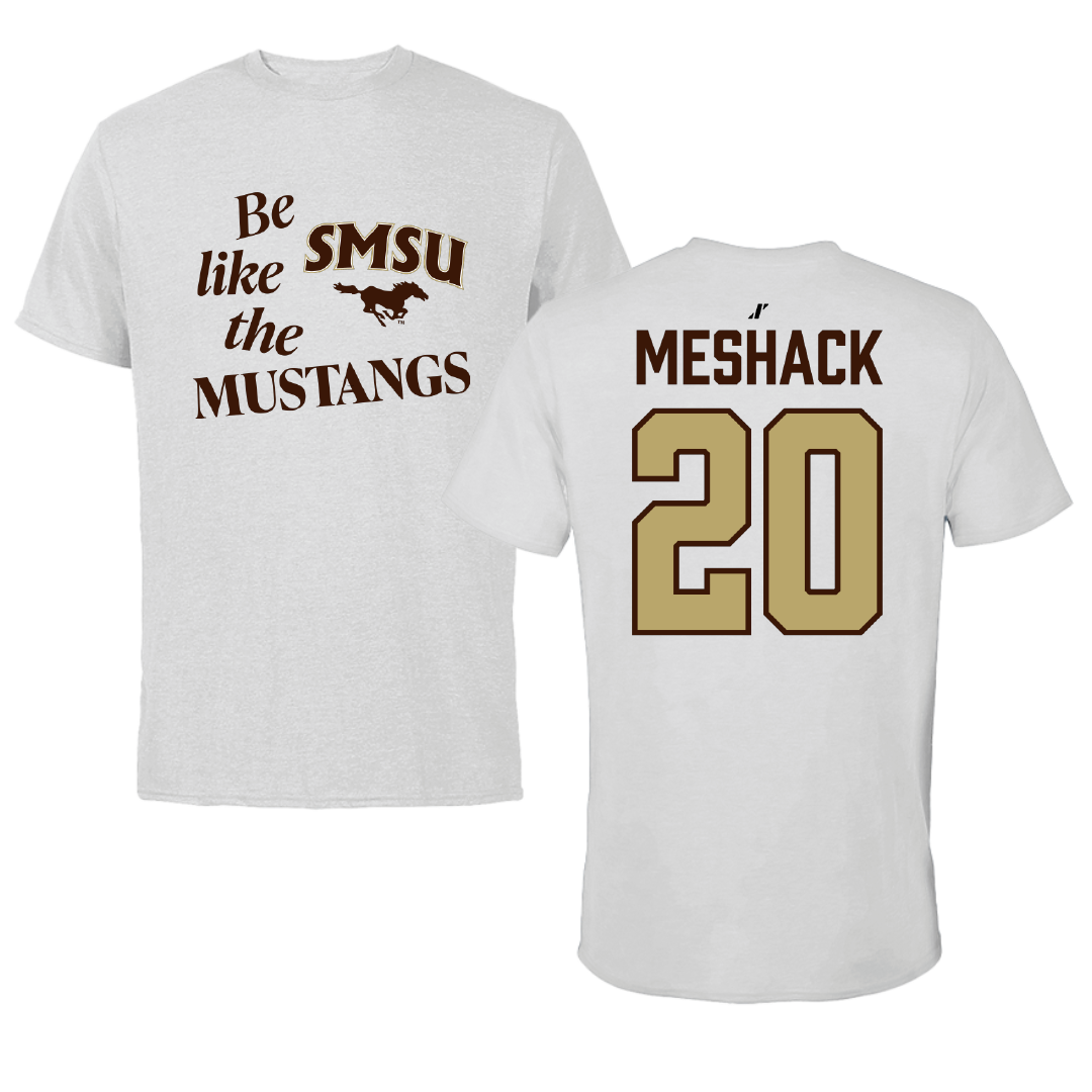 Southwest Minnesota State University Football Light Gray Be Like Us Tee - #20 Amarion Meshack