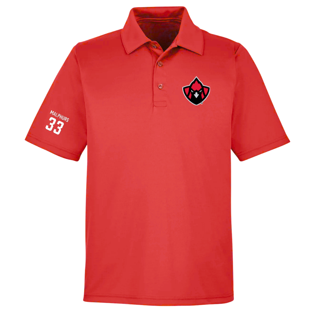 Trinity Valley Community College Football Red Polo - #33 Reed Malphurs