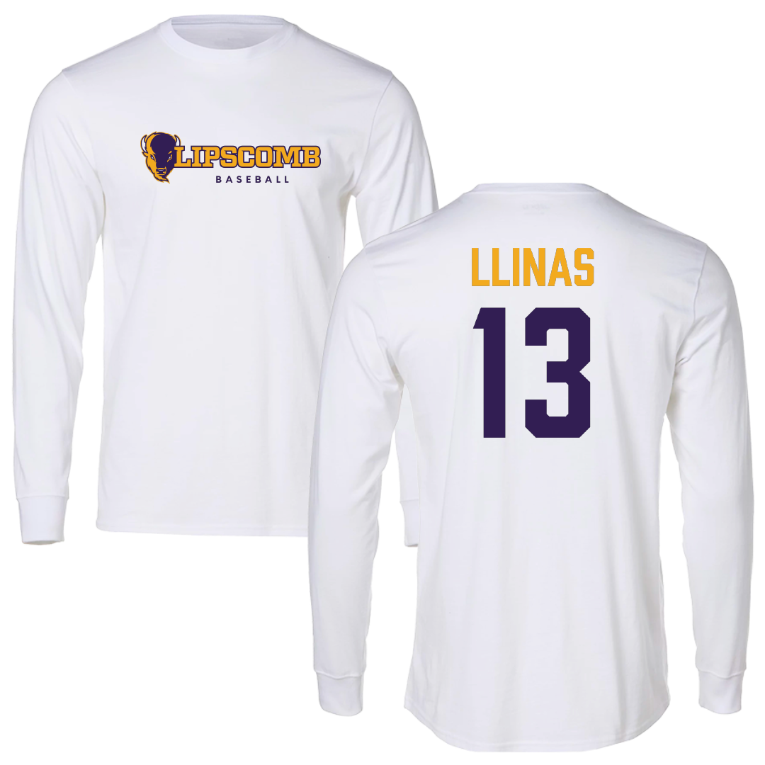 Lipscomb University Baseball White Long Sleeve - #13 Alexander Llinas