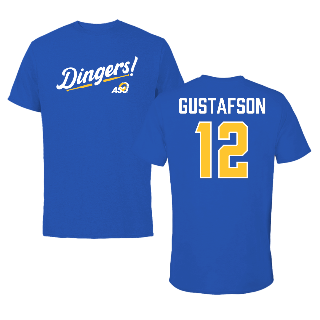 Angelo State University Baseball Blue Dingers Tee - #12 Gunnar Gustafson
