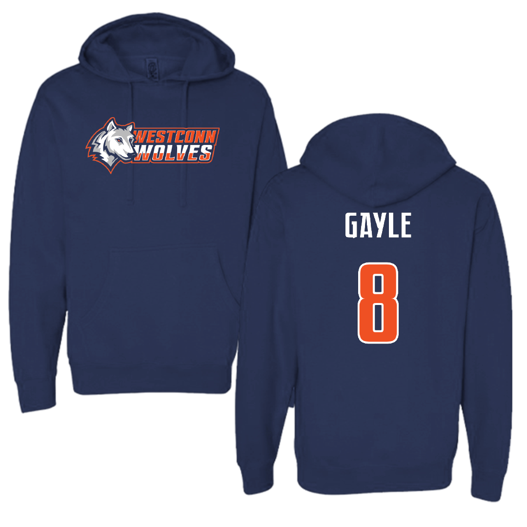 Western Connecticut State University Football Navy Hoodie - #8 Jahsir Gayle