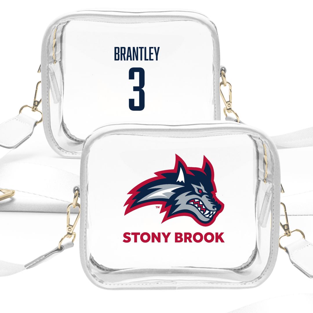 Stony Brook University Basketball (W) White Clear Stadium Bag - #3 Janay Brantley