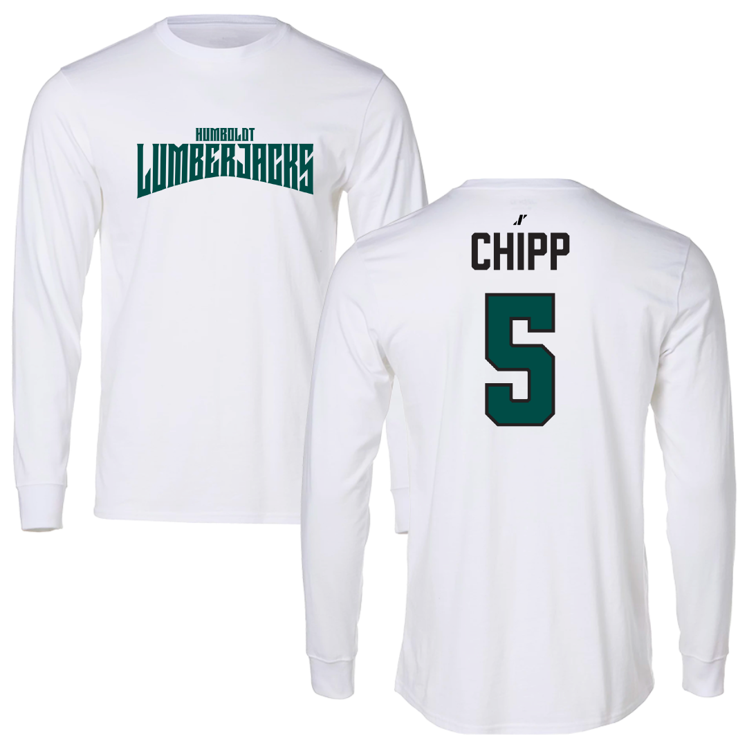 Cal Poly Humboldt Soccer (M) White Classic Long Sleeve - #5 Dominik Chipp