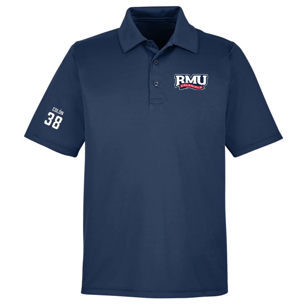 Robert Morris University Lacrosse (M) Navy Polo - #38 Sam Colón