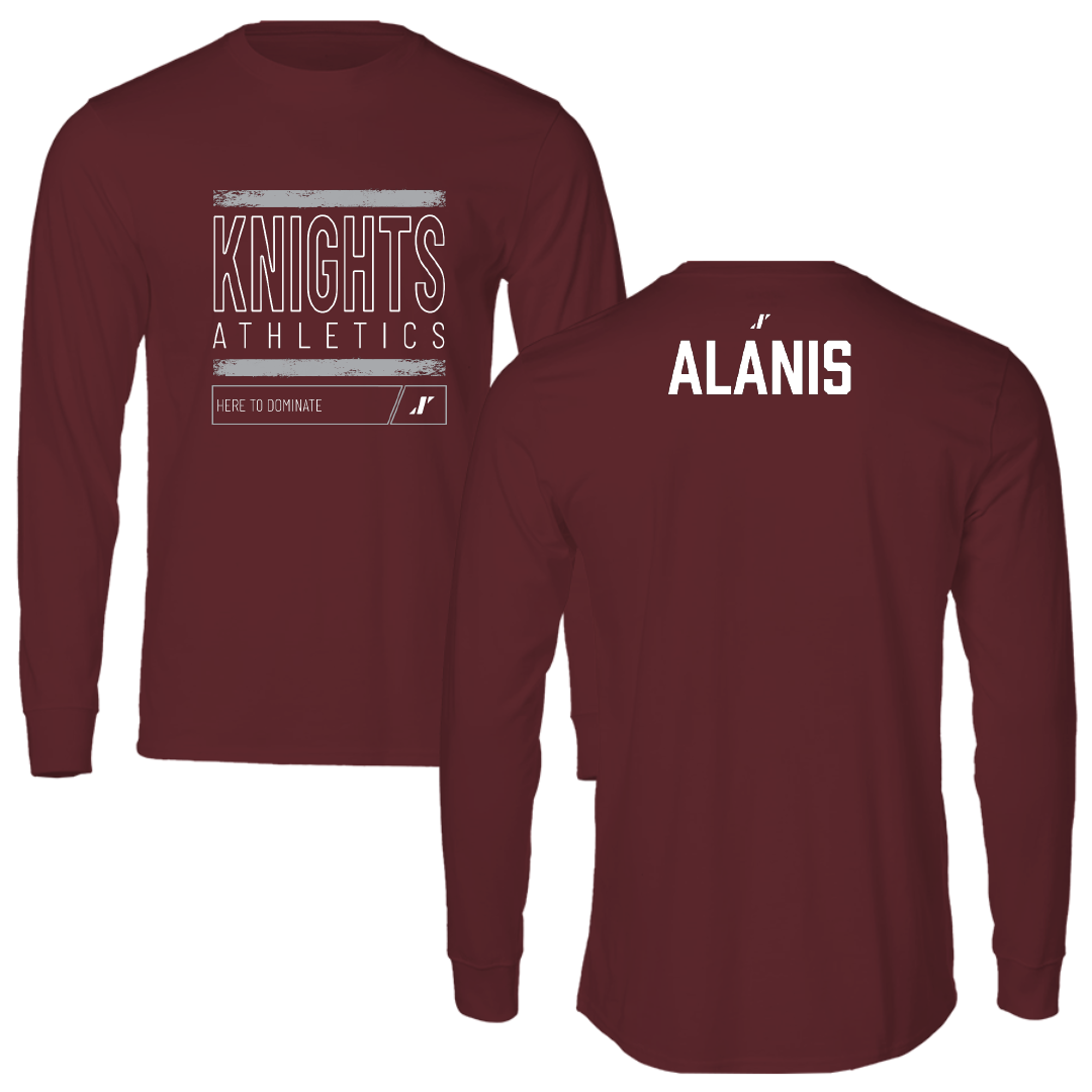 Bellarmine University Wrestling Maroon Dominate Performance Long Sleeve - Anthony Alanis