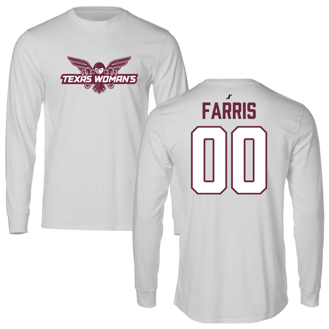 Texas Woman's University Soccer Light Gray Long Sleeve - #00 Amanda Farris