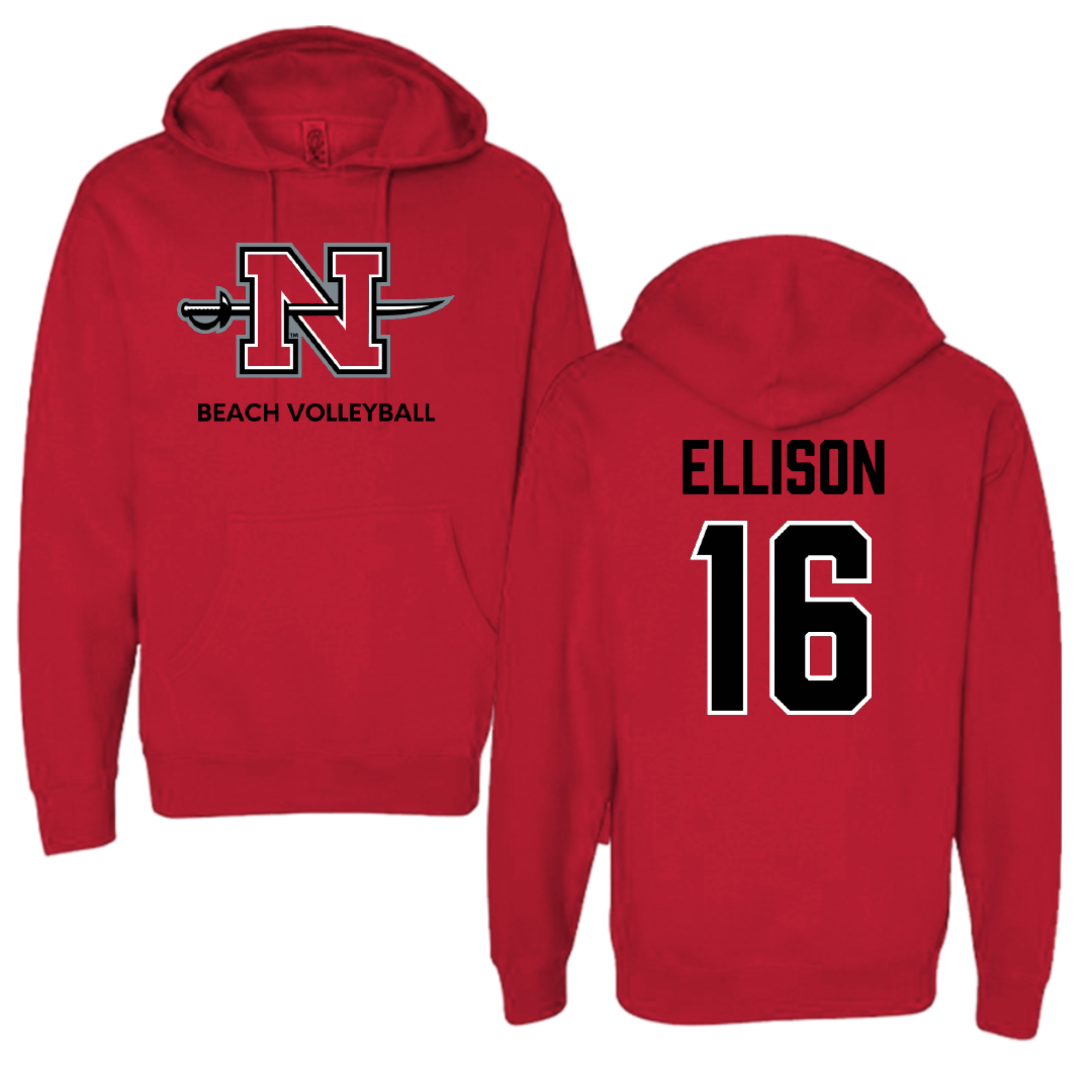 Nicholls State University Beach Volleyball Red Hoodie - #16 Anna Ellison