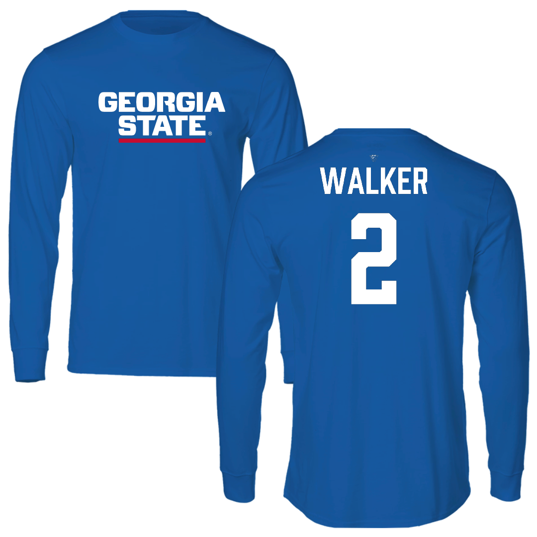 Georgia State University Softball Blue Performance Long Sleeve - #2 Kya Walker