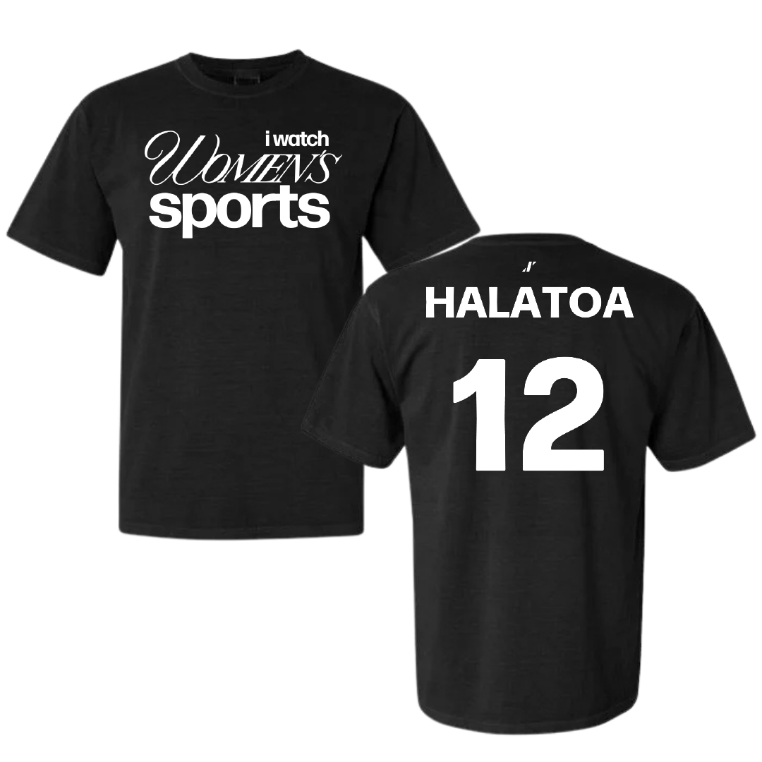 Volleyball (W) Black WHM Comfort Colors Tee - #12 Faiana Halatoa