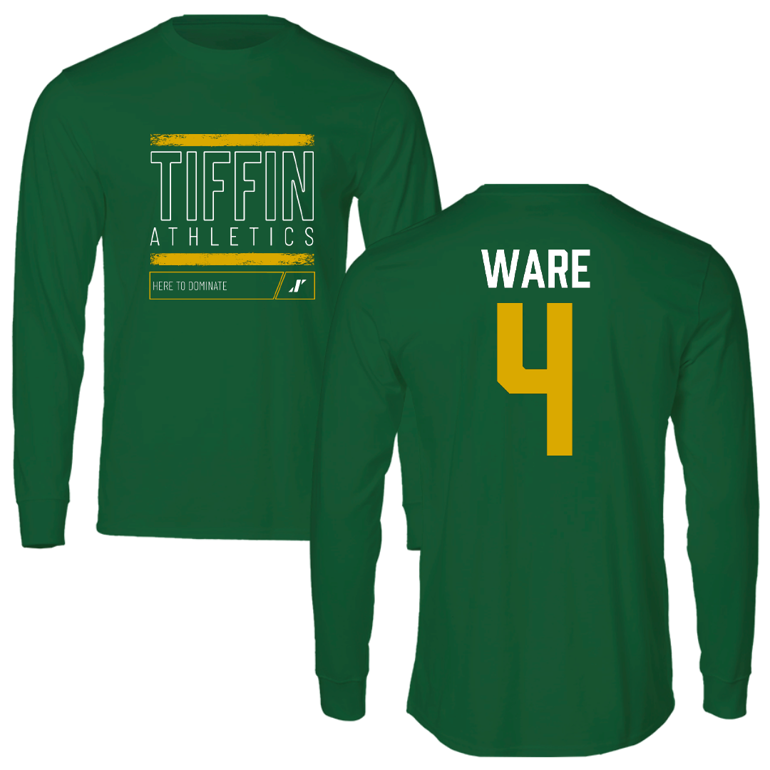 Tiffin University Soccer Green Dominate Performance Long Sleeve - #4 Kelsey Ware