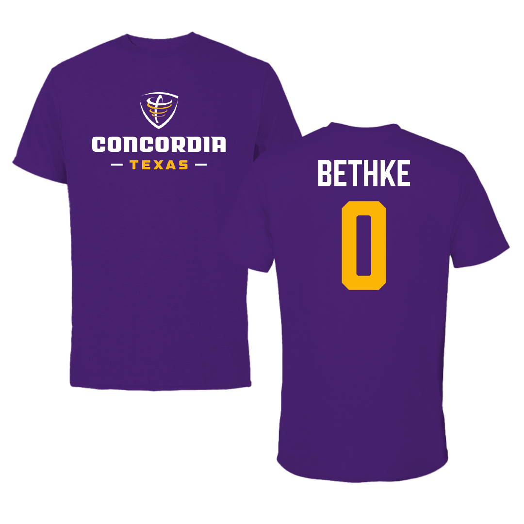 Concordia University (Texas) Softball Purple Performance Tee - #0 Katie Bethke