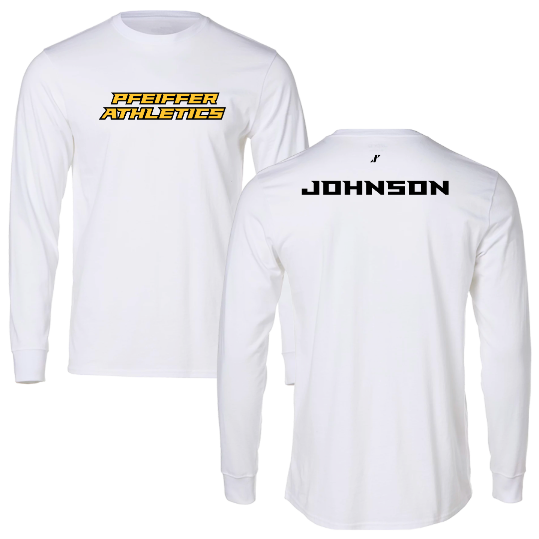 Pfeiffer University TF and XC White Long Sleeve - Kohen Johnson