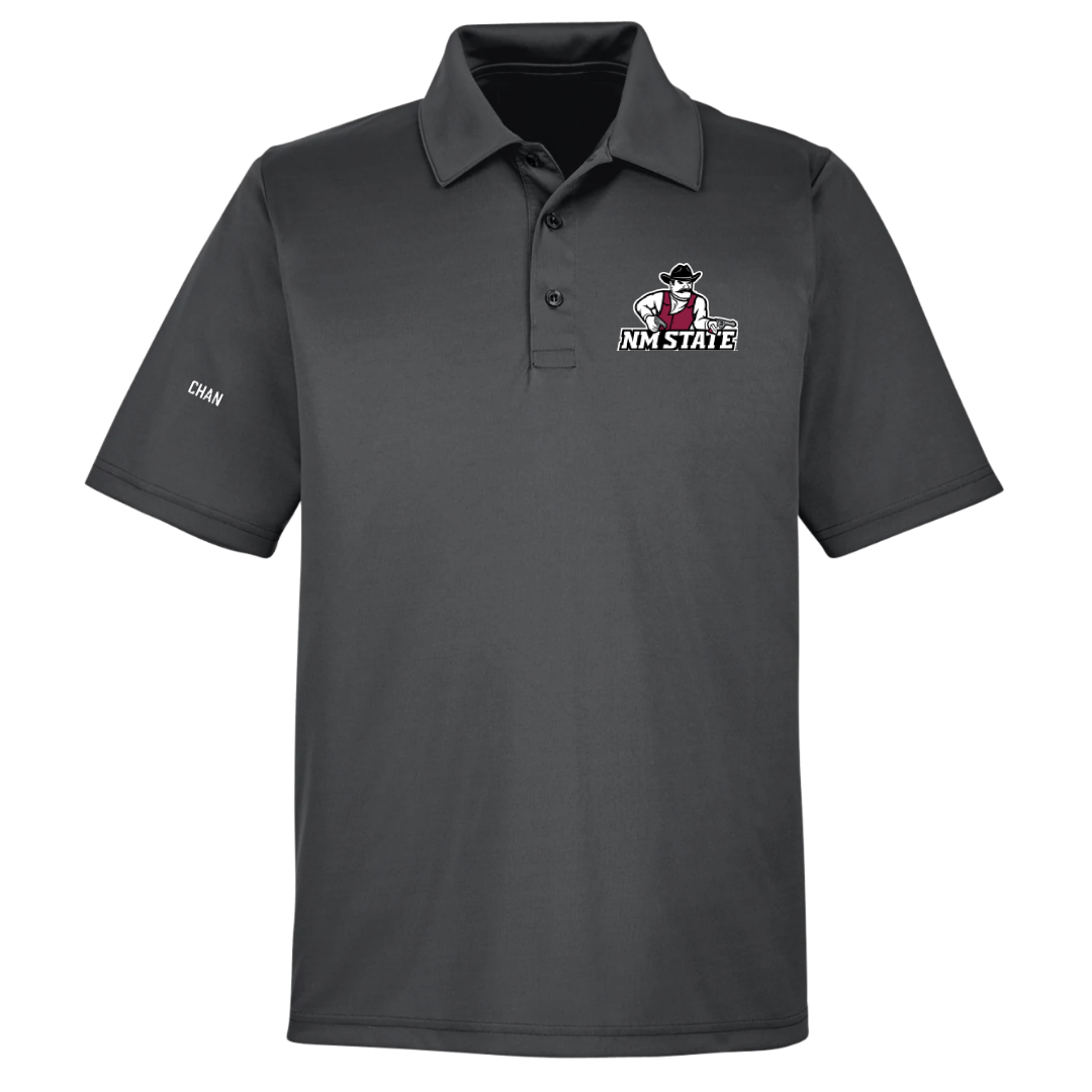 New Mexico State University Golf (M) Dark Gray Polo - Max Chan