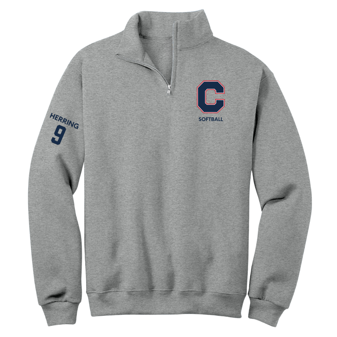 Catawba College Softball Sport Gray Quarter-Zip - #9 Brianna Herring