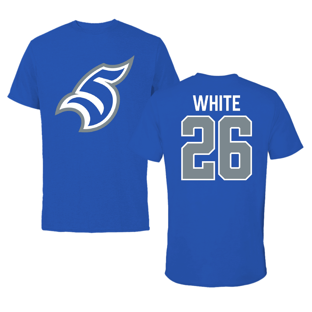 Thomas More University Lacrosse Blue Performance Tee - #26 Whitney White