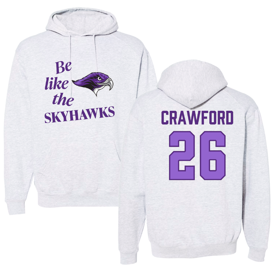 Stonehill College Football Light Gray Be Like Us Hoodie - #26 Marcus Crawford