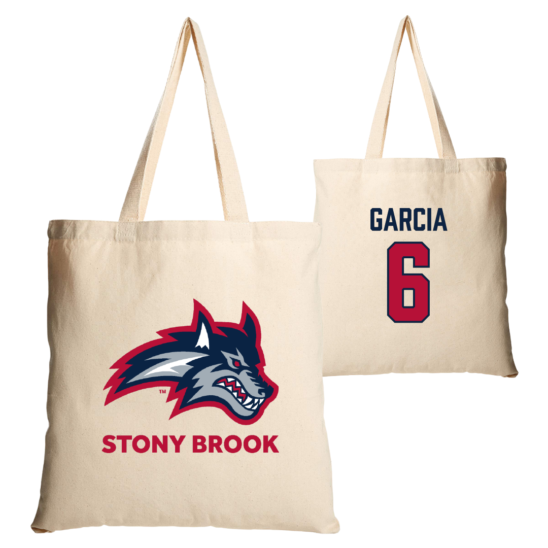 Stony Brook University Football Tan Canvas Tote Bag - #6 JoJo Garcia