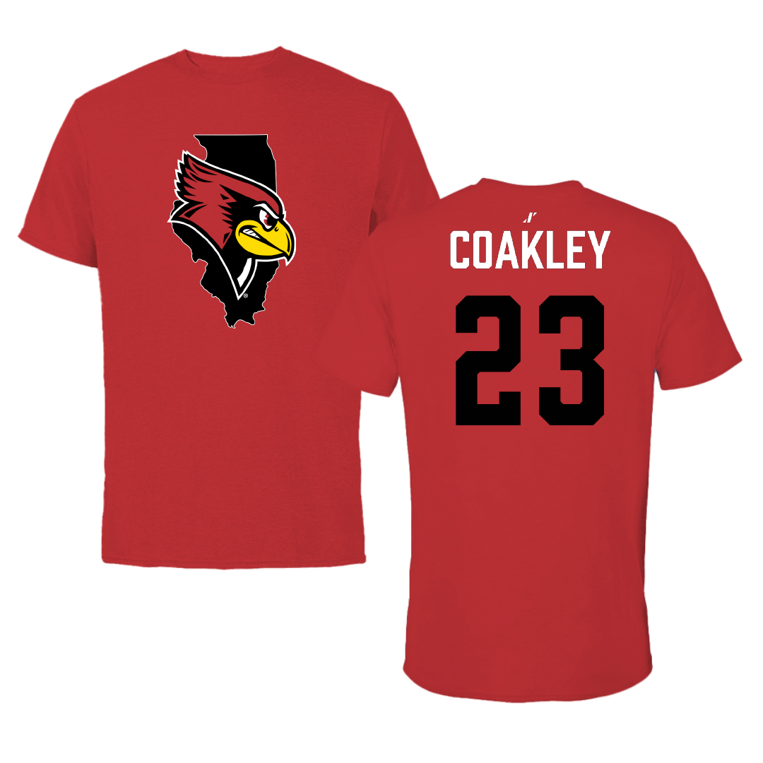 Illinois State University Baseball Red State Performance Tee - #23 Kannon Coakley