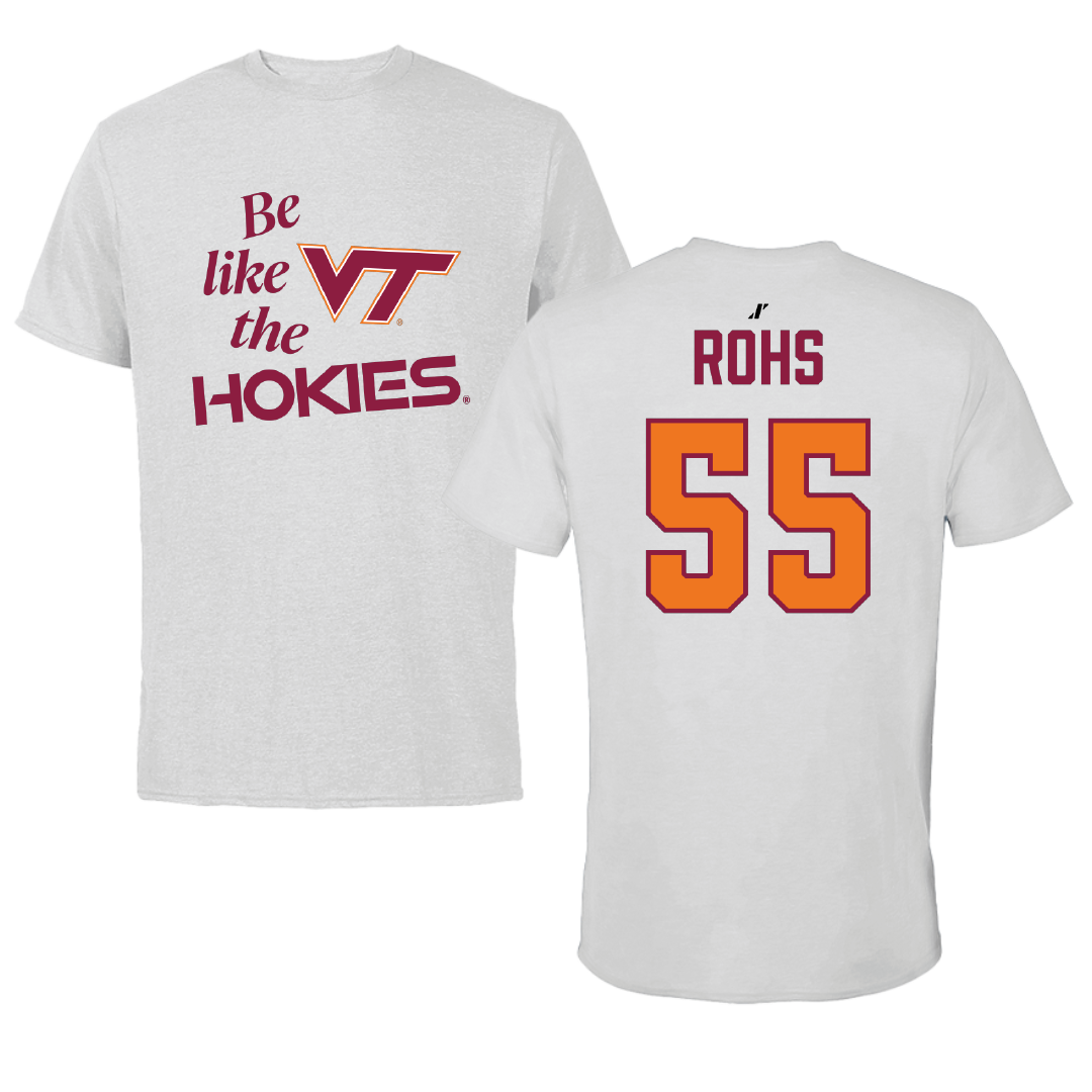 Virginia Tech Softball Light Gray Be Like Us Performance Tee - #55 Annika Rohs