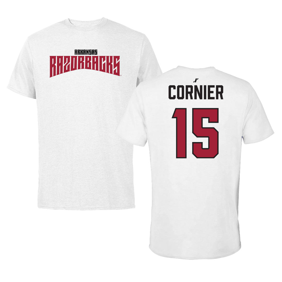 University of Arkansas Volleyball (W) White Classic Tee - #15 Gabriela Cornier