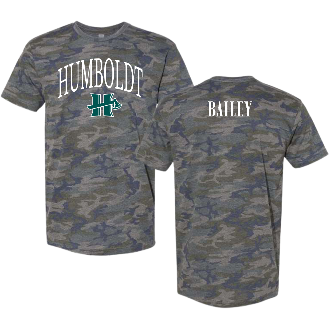 Cal Poly Humboldt TF and XC Vintage Camo Tee - Donovan Bailey