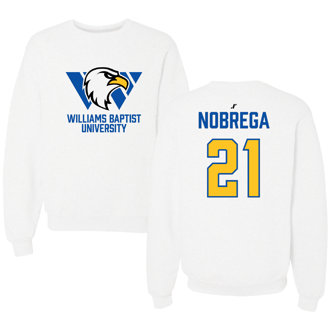Williams Baptist University Soccer White Crewneck - #21 Lucas Nobrega